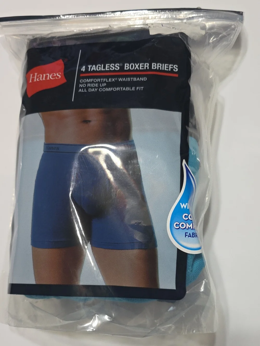 Hanes Men's Blue Boxer Briefs - 4 Pack (Assorted Blues)